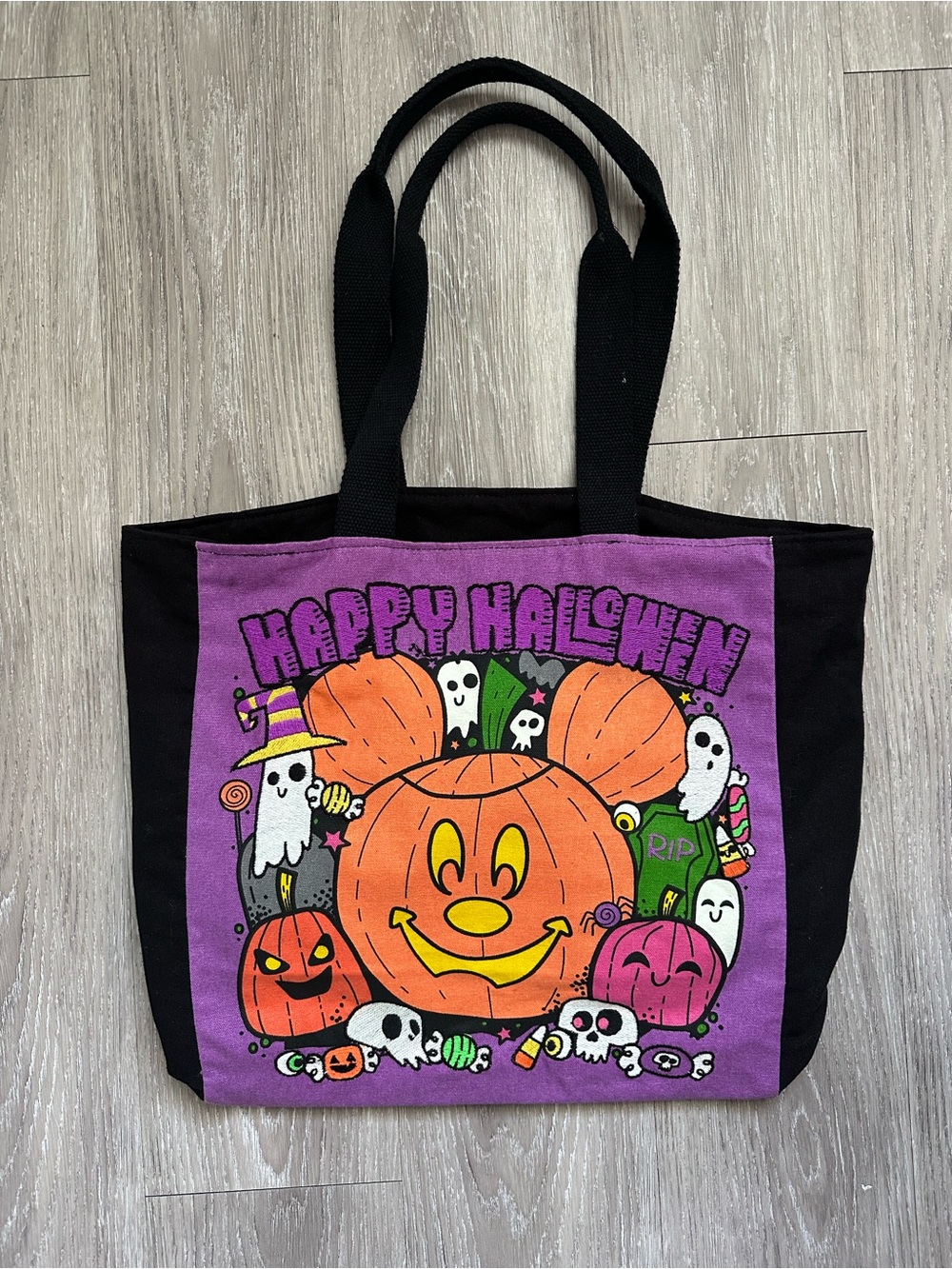 Disney Halloween Pumpkin Tote Bag - Black & Purple
